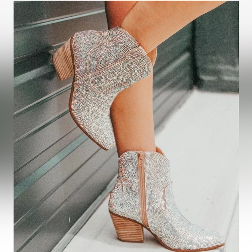 Matisse Harlow Rhinestone Performance Western Cowboy Ankle Boots US 6 new no box